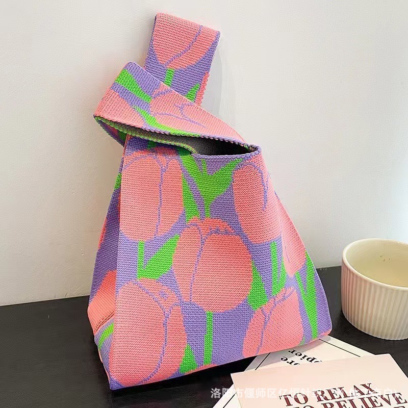 女士针织包多巴胺小包包手机包托特包针织包时尚卡通针织手提袋详情48