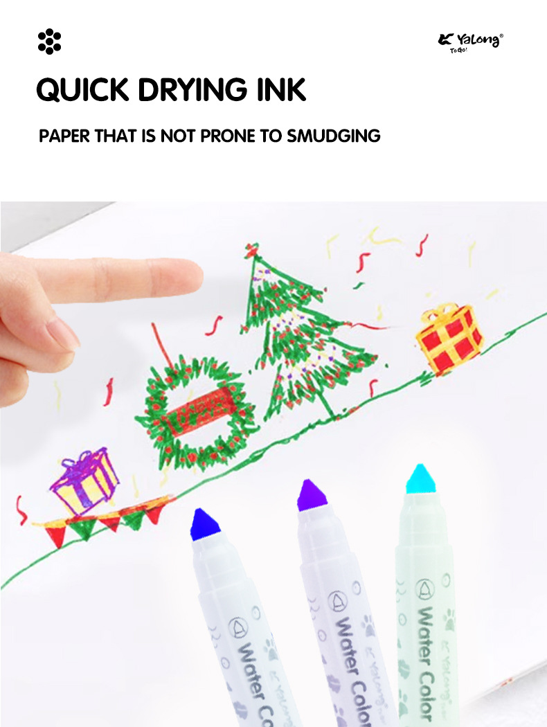 Wholesale popular 12-color round pen washable watercolor pen art painting set stationery supplies pic 6