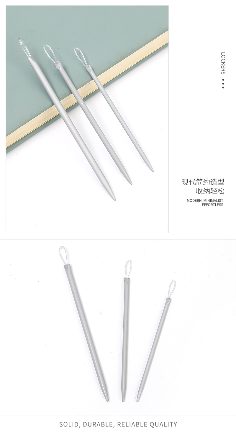 SKC3支装尼龙铝棒针套装手工工具裤腰带穿线器松紧器毛线编织棒针详情11