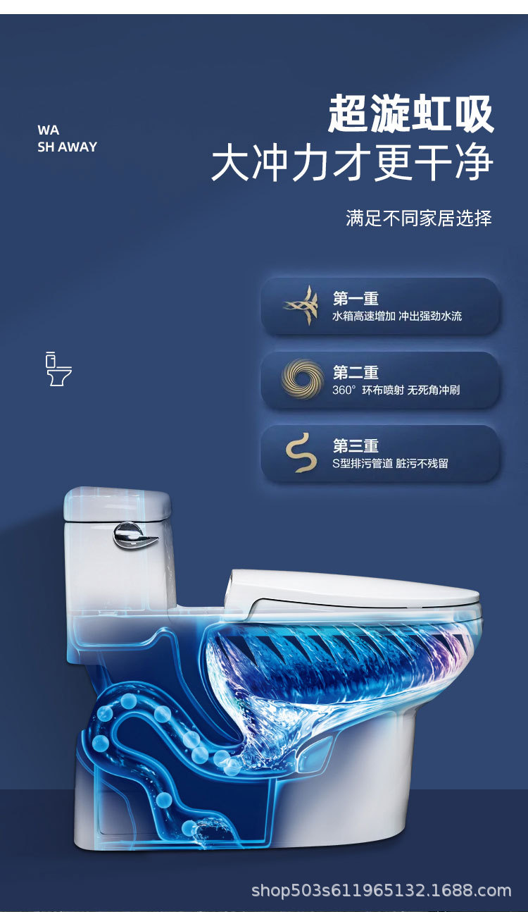 The same style of TO toilet in the counter, super vortex siphonic anti-odor, home and hotel silent water-saving smart clean one-piece toilet pic 1
