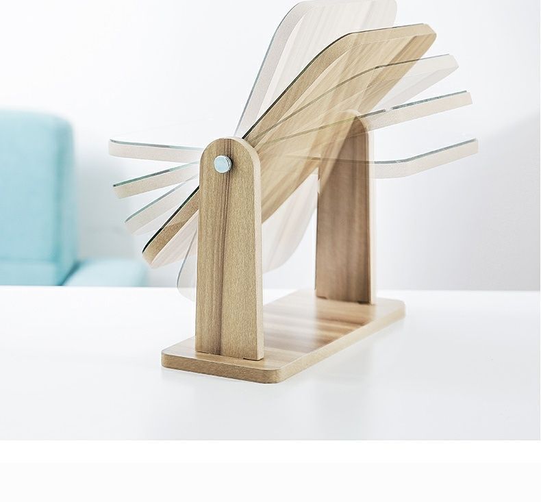 网红高清镜子宿舍用木质化妆镜可旋转台式桌面大号学生梳妆360度详情7