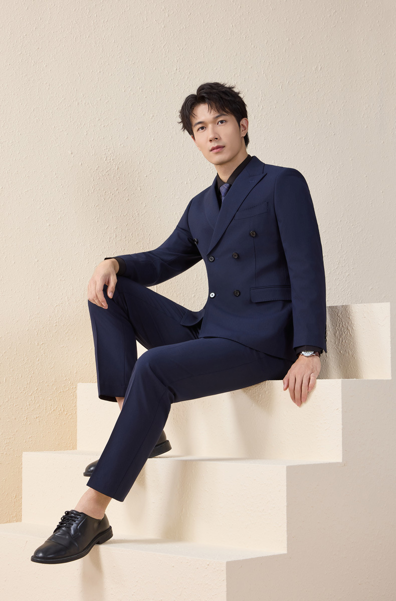 New double-breasted suit set for men autumn and winter pic 17