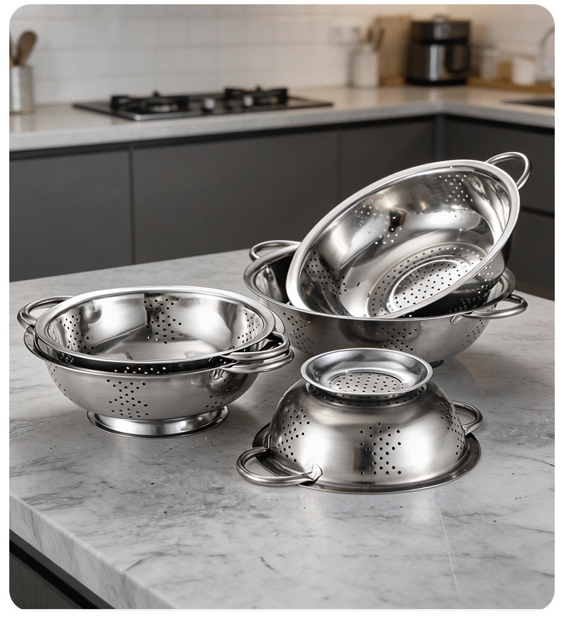 Multifuncional acero inoxidable ánforas cesta de frutas cesta de almacenamiento portátil bambú caja organizadora de plástico suministros de cocina para el hogar pic 12