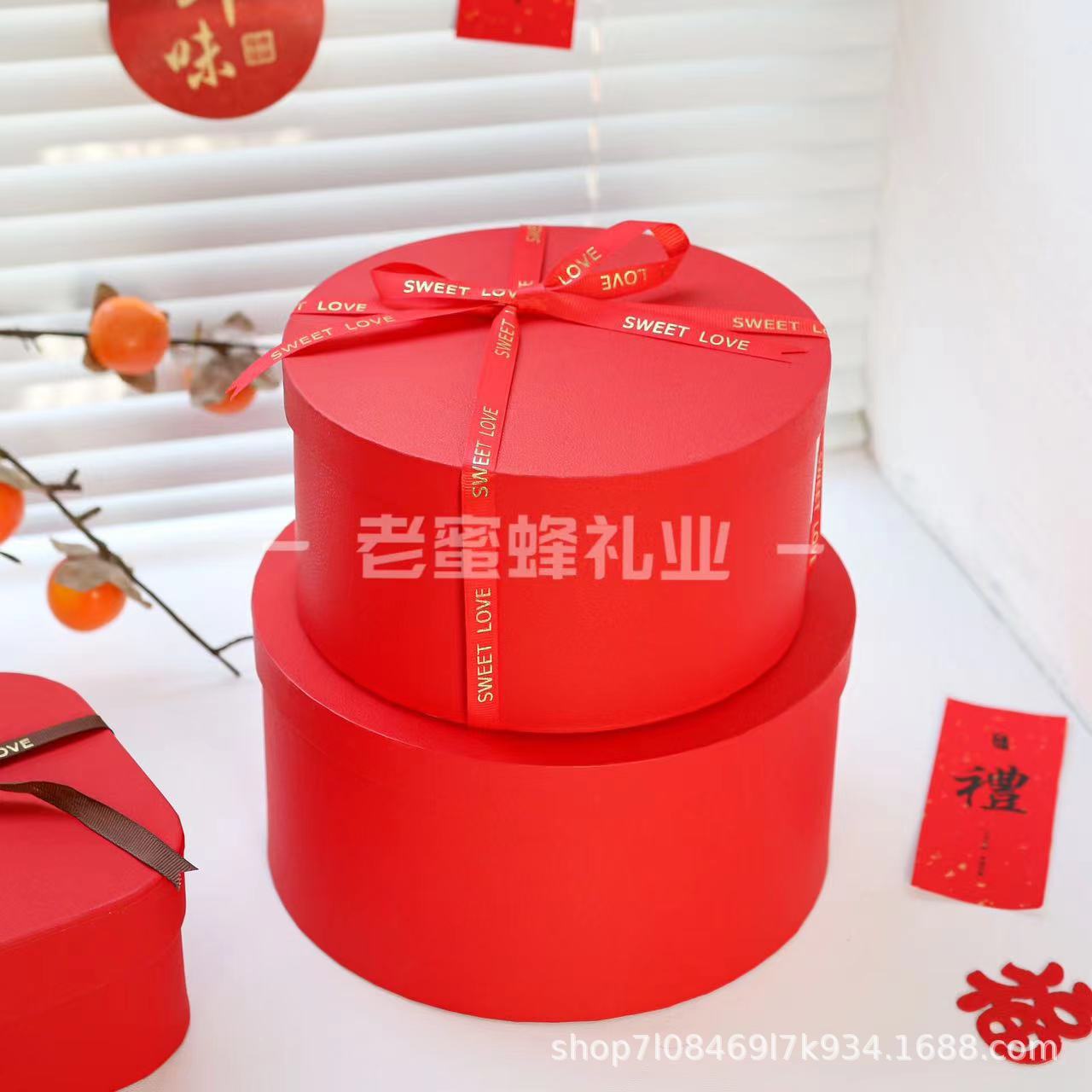 圆形牛皮纸盒圆形伴手礼盒子礼物盒礼品盒圣诞包装盒饼干烘焙包装详情29