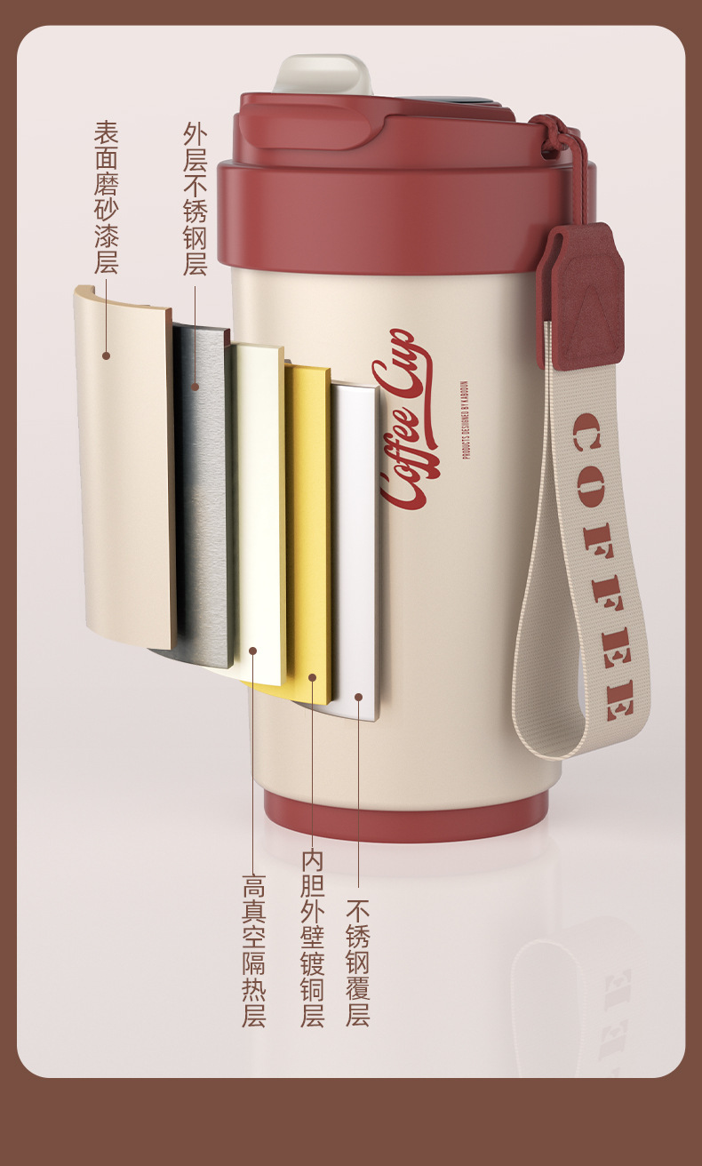 陶瓷内胆保温杯智能咖啡杯高颜值保温水杯316不锈钢礼品便携杯子详情11