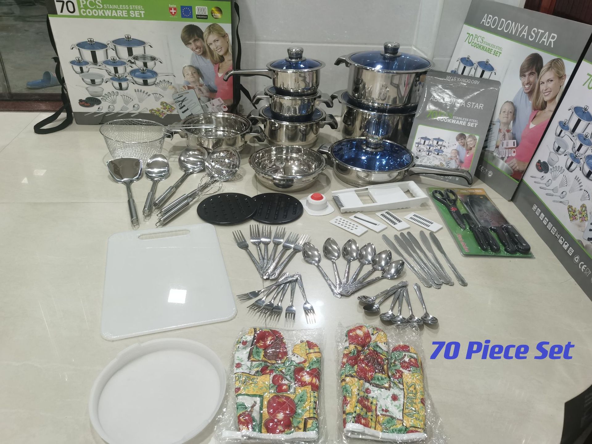 不锈钢套装锅具出口套装锅多功能多配件锅具100/70件套厂家直销详情1