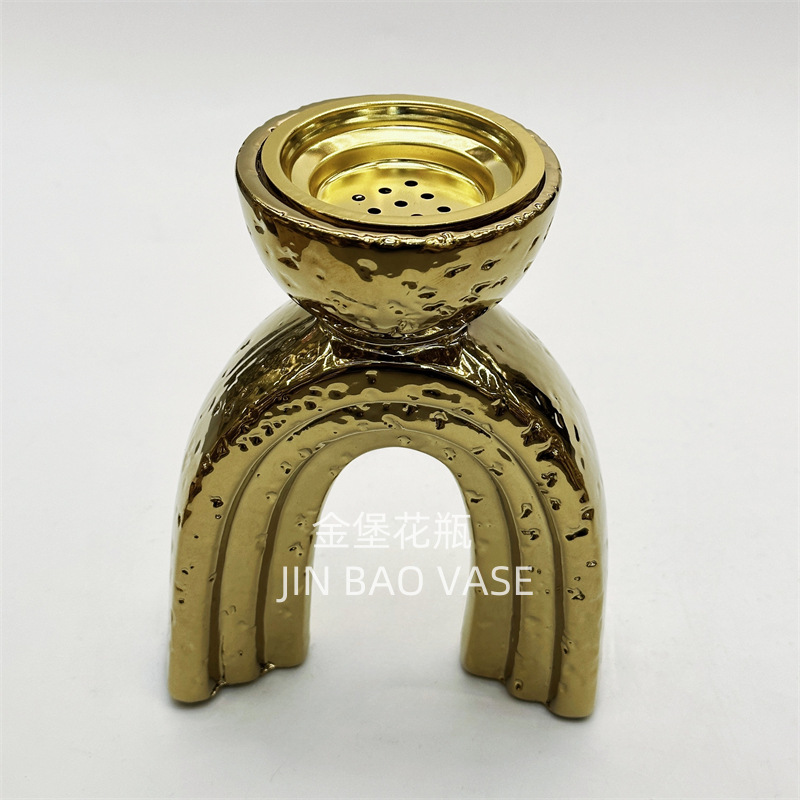 金色香炉手持中东阿拉伯节日金属欧式圆形托盘香薰炉小号工厂发货详情9