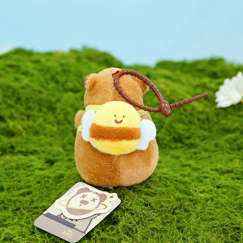 正版卡皮巴拉公仔可爱拉线水豚啪啪圈毛绒玩具挂件美拉德鼻涕玩偶详情7