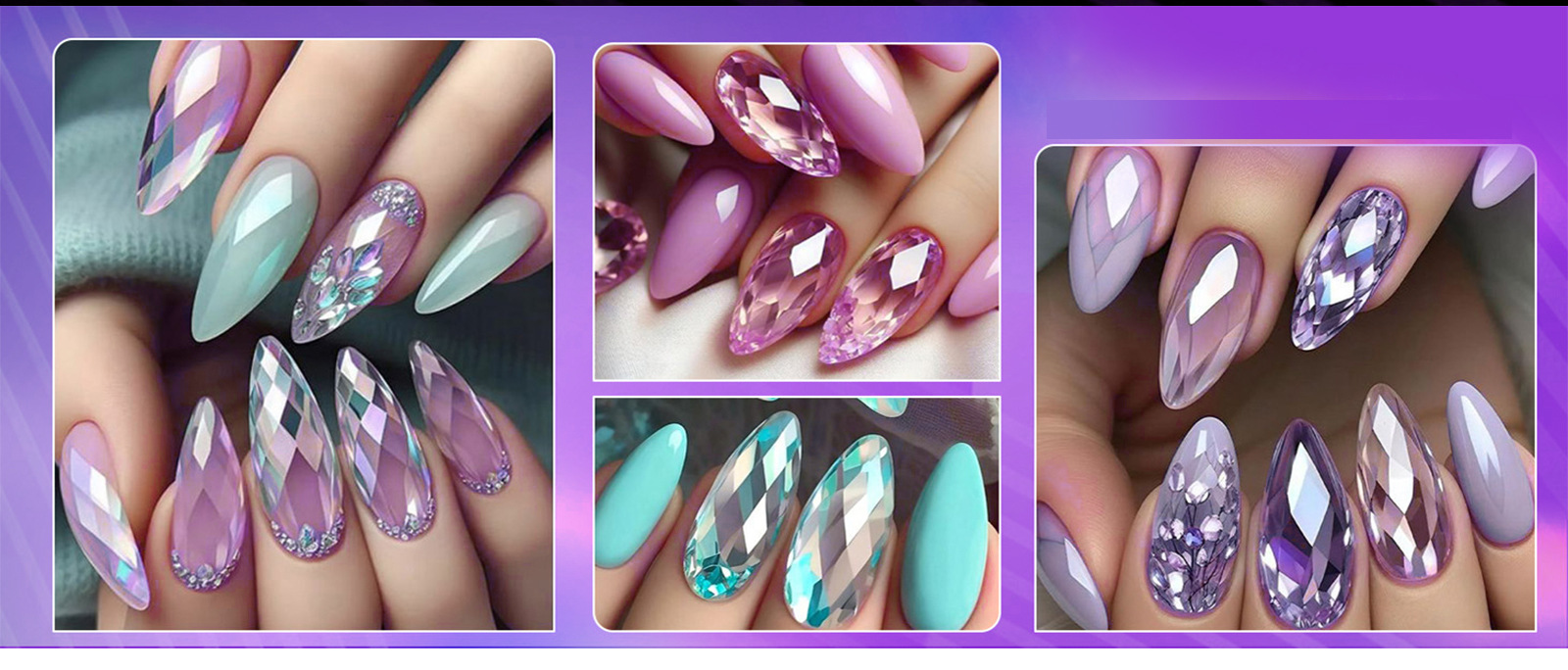 跨境欧美爆款3D菱形甲片杏仁甲芭蕾甲不规则透明假指甲片美甲批发详情12