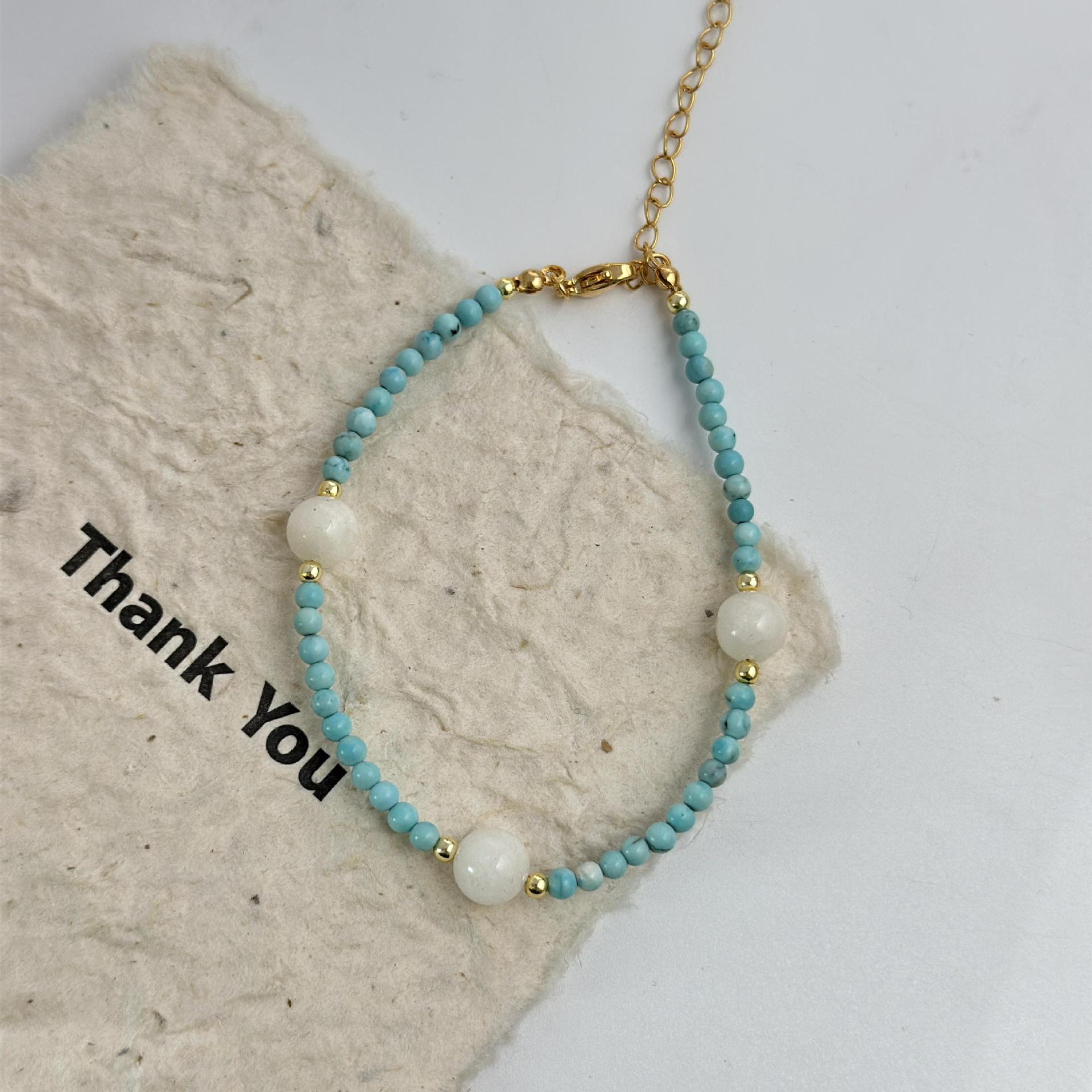 Natural stone turquoise beaded necklace, niche design, high-end collarbone chain, new Chinese style, fresh and delicate handcrafted necklace for women pic 23