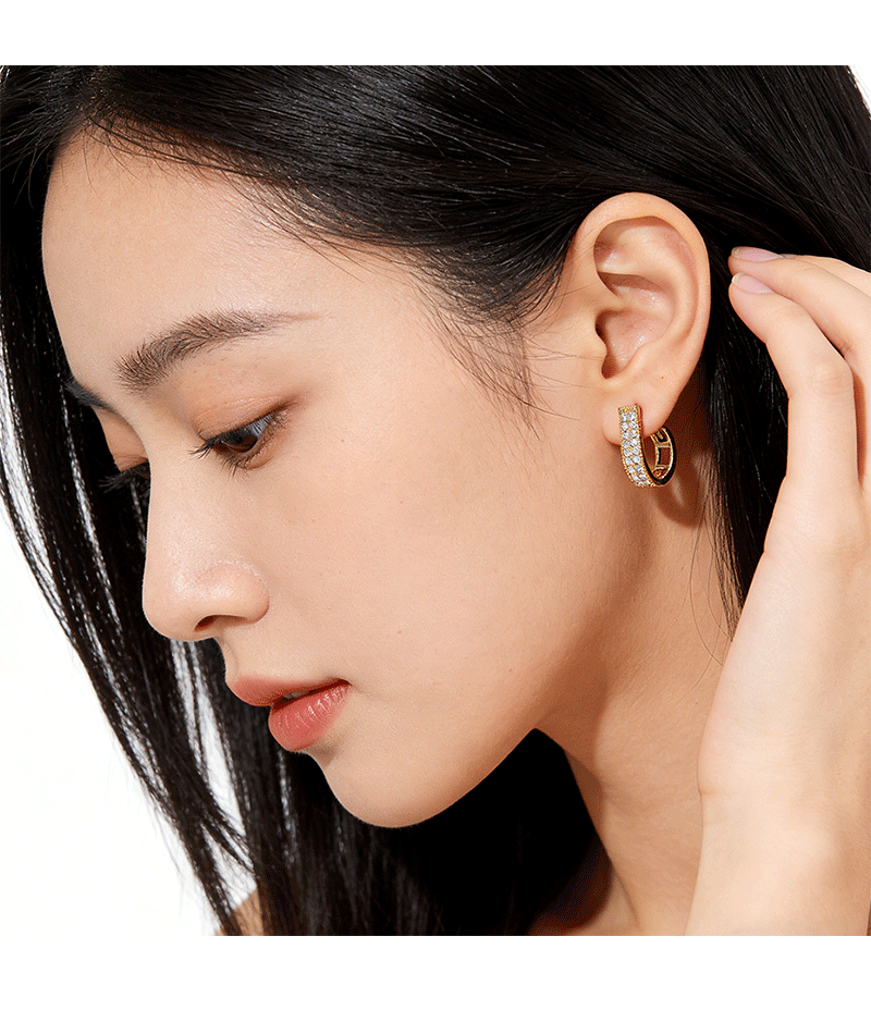 新款潮小众简约精致水钻耳扣女2026直播爆款耳环百搭高级感耳饰品详情6