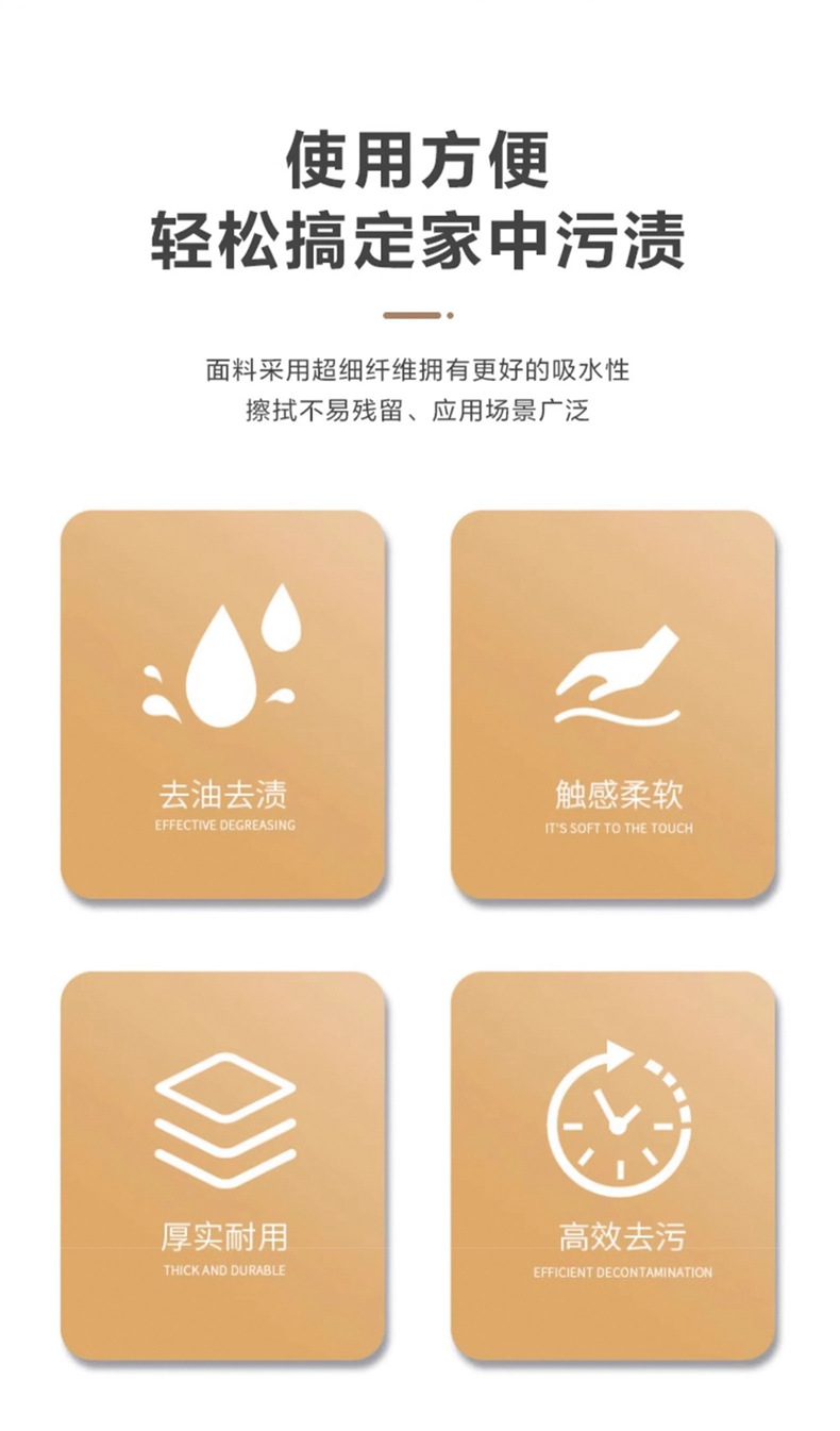 Kitchen cleaning cloth, non-stick and non-stick bamboo charcoal fiber cleaning cloth, household absorbent towel, household dish washing cloth pic 3