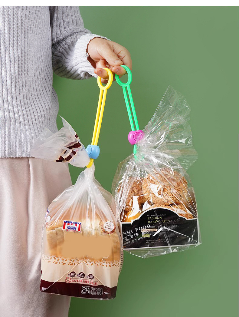 彩色零食封口绑带多功能封口夹拉环扣厨房食品保鲜用创意捆扎绑绳详情2