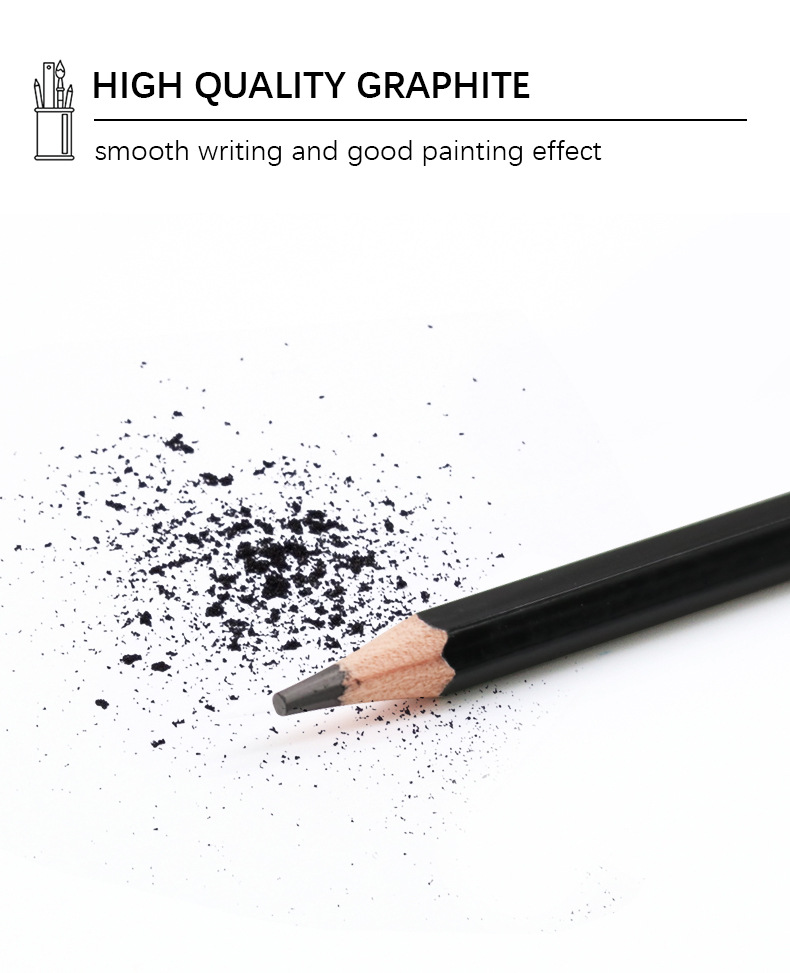 Yalong Cross-border Student Wholesale Hot Selling Stationery Set of 12 standard Pencils for painting Art pic 3