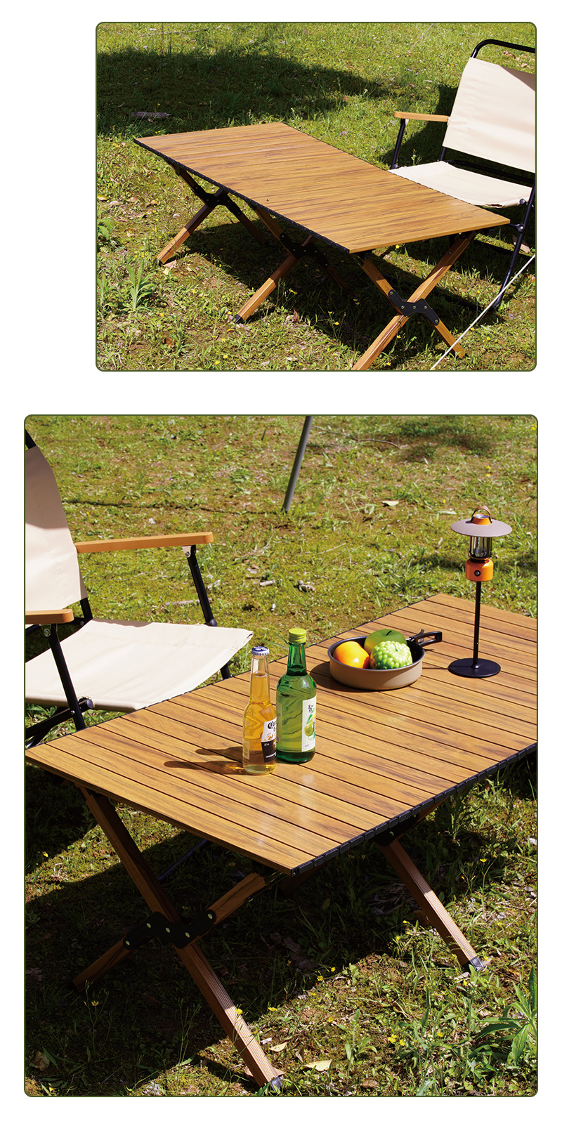 YEZHULIN 60-90-120铝合金蛋卷桌 户外露营野餐可折叠便携蛋卷桌详情6