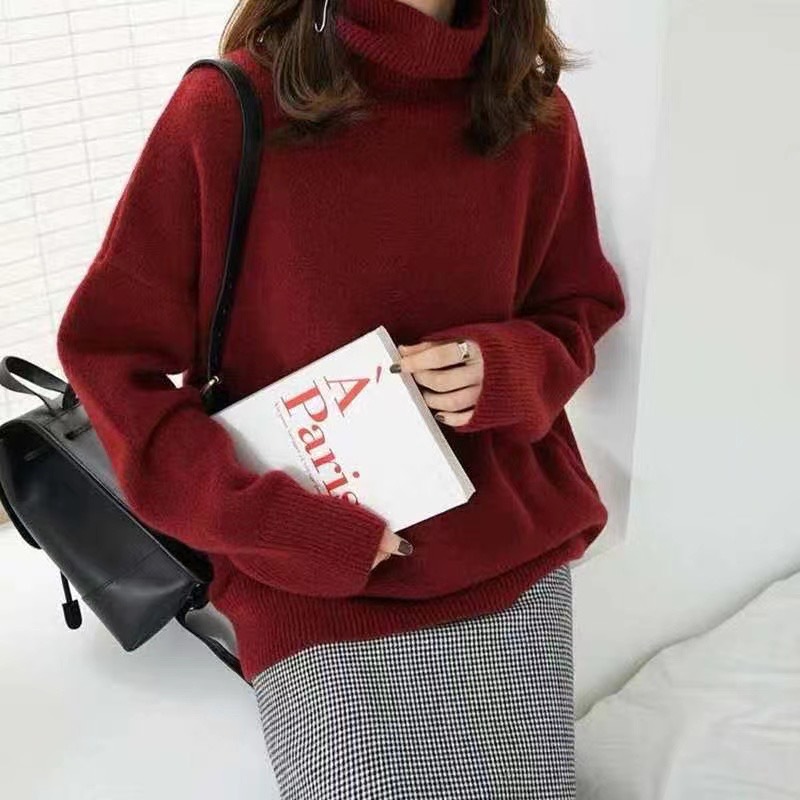 A loose and versatile knitted pullover with a laid-back style for women to wear over a high-neck sweater from Europe and America in the autumn and winter of 2025 pic 19