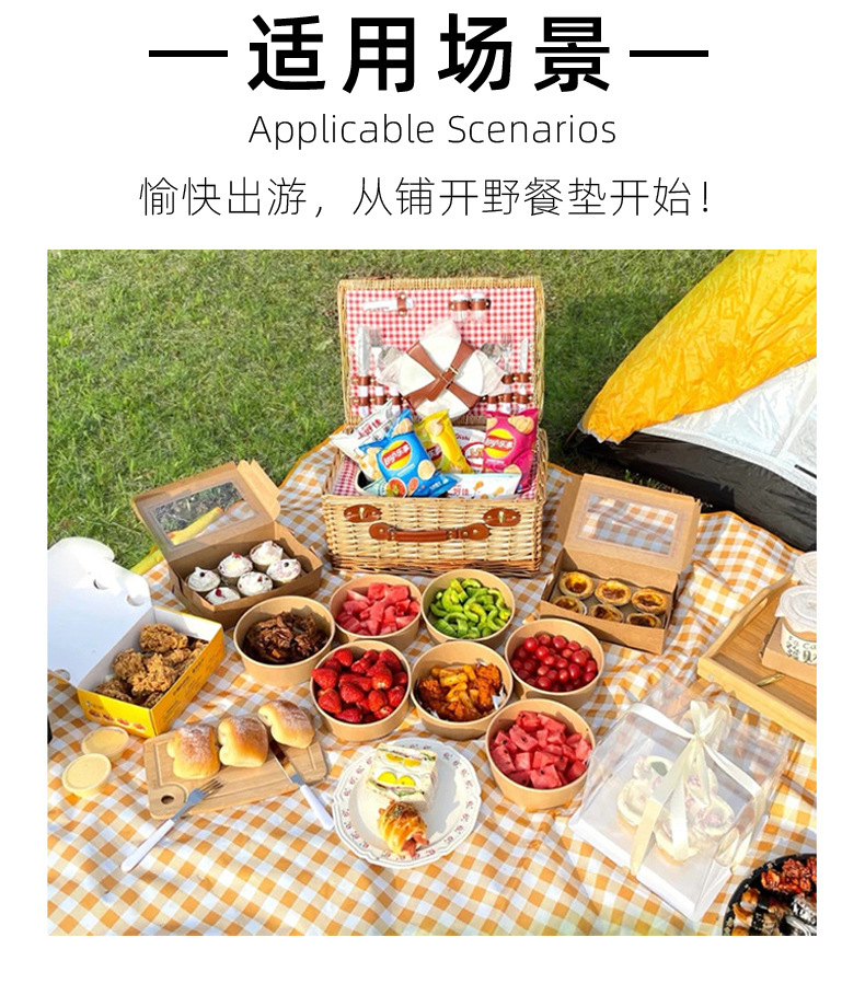 野餐垫防潮垫户外野餐地垫防水加厚牛津布PE无纺布手提包式野餐布详情20