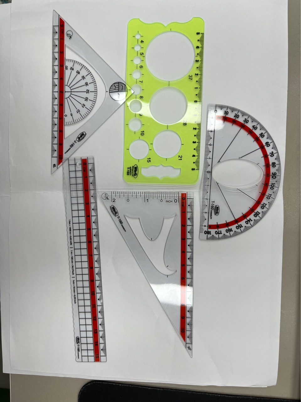Direct sales of PS material ruler five-piece set from the manufacturer pic 3