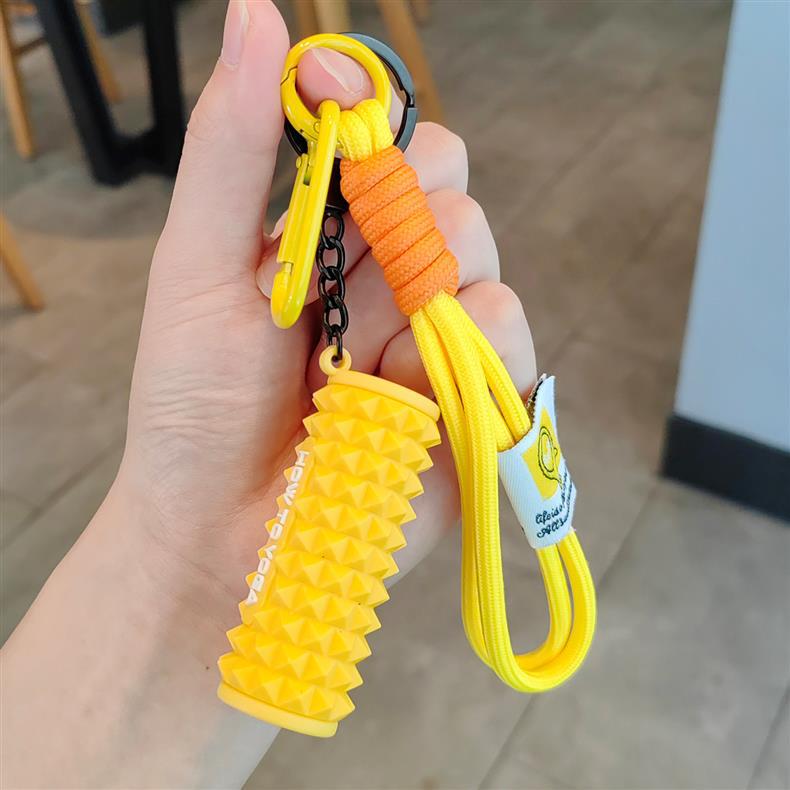 运动健身钥匙扣解压瑜伽泡沫轴创意男女挂件哑铃书包周边运动挂饰详情4
