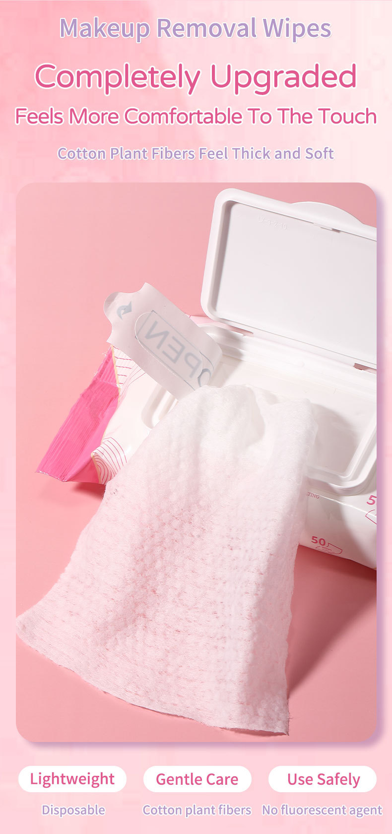 UUKKG温和湿巾50片装珍珠纹日用清洁护理湿纸巾跨境专供UU10详情3