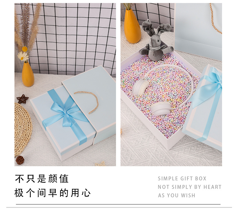 现货粉色蝴蝶结礼盒空盒天地盖包装盒生日礼物盒情人节伴手礼品盒详情5