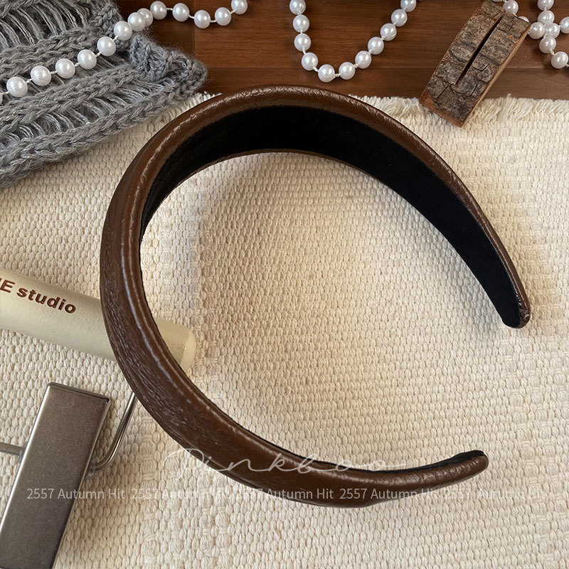 New Korean-style simple and elegant leopard print wide band headband, retro high head top check pattern for girls, autumn atmosphere hair accessory, wide band fashion for autumn and winter, leopard print check pattern multi-color series, retro and personalized headwear for girls pic 5