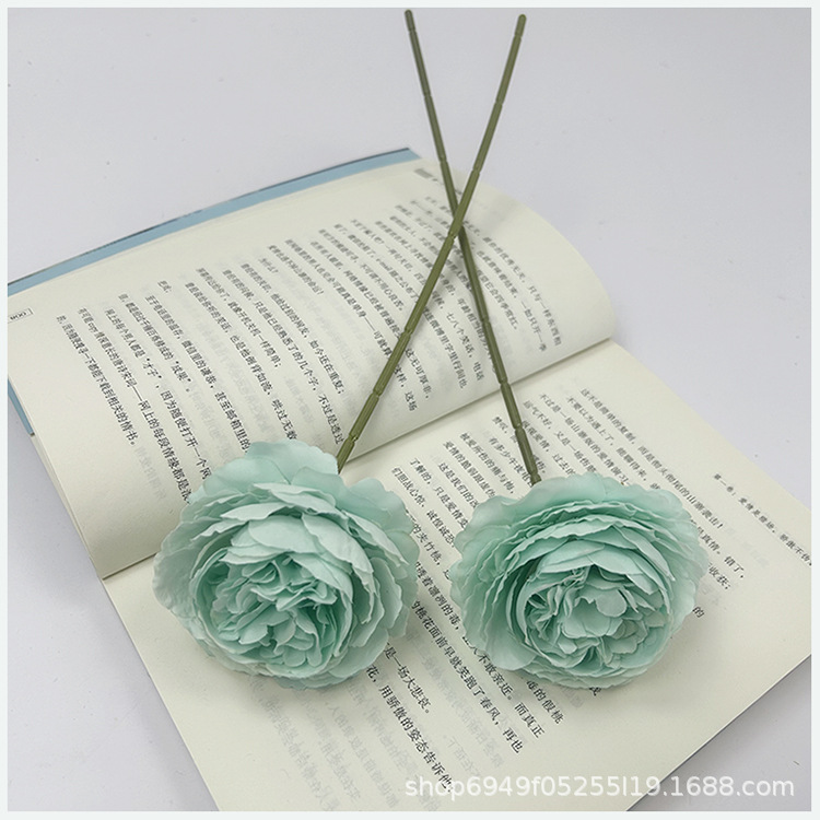 洋牡丹仿真花新款单支人造花西洋玫玫瑰茶玫婚庆装饰批发礼盒款详情3