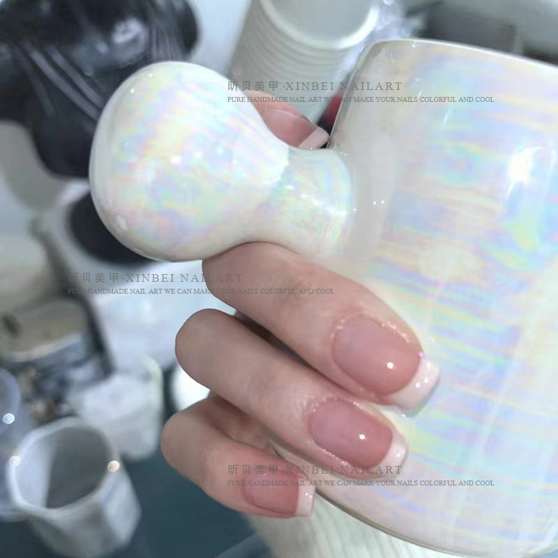 Pure desire style gradient French pink, simple and versatile, gentle, pure handcrafted nail art pic 8