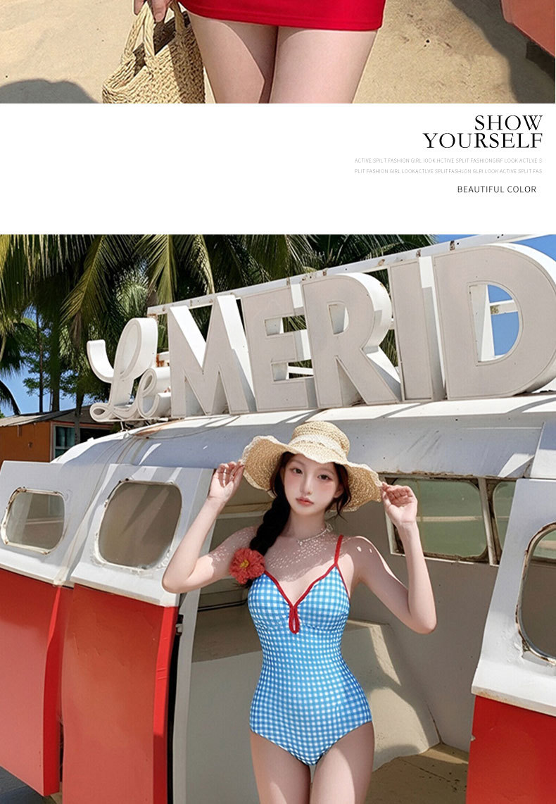 The 2026 new bestseller, conservative, slimming and sexy one-piece halter suit for hot spring soaking, Thai high-end sleeveless swimsuit for women, 125662 pic 13