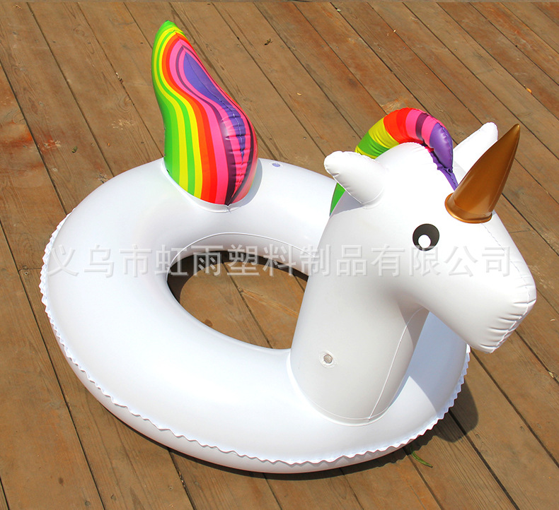 虹雨新款儿童独角兽游泳圈批发可爱卡通腋下圈加厚充气玩具气模详情9