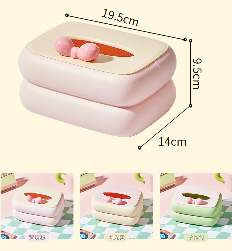 Creative and high-end dopamine tissue box, living room napkin box, desktop coffee table storage, cute tissue box pic 12