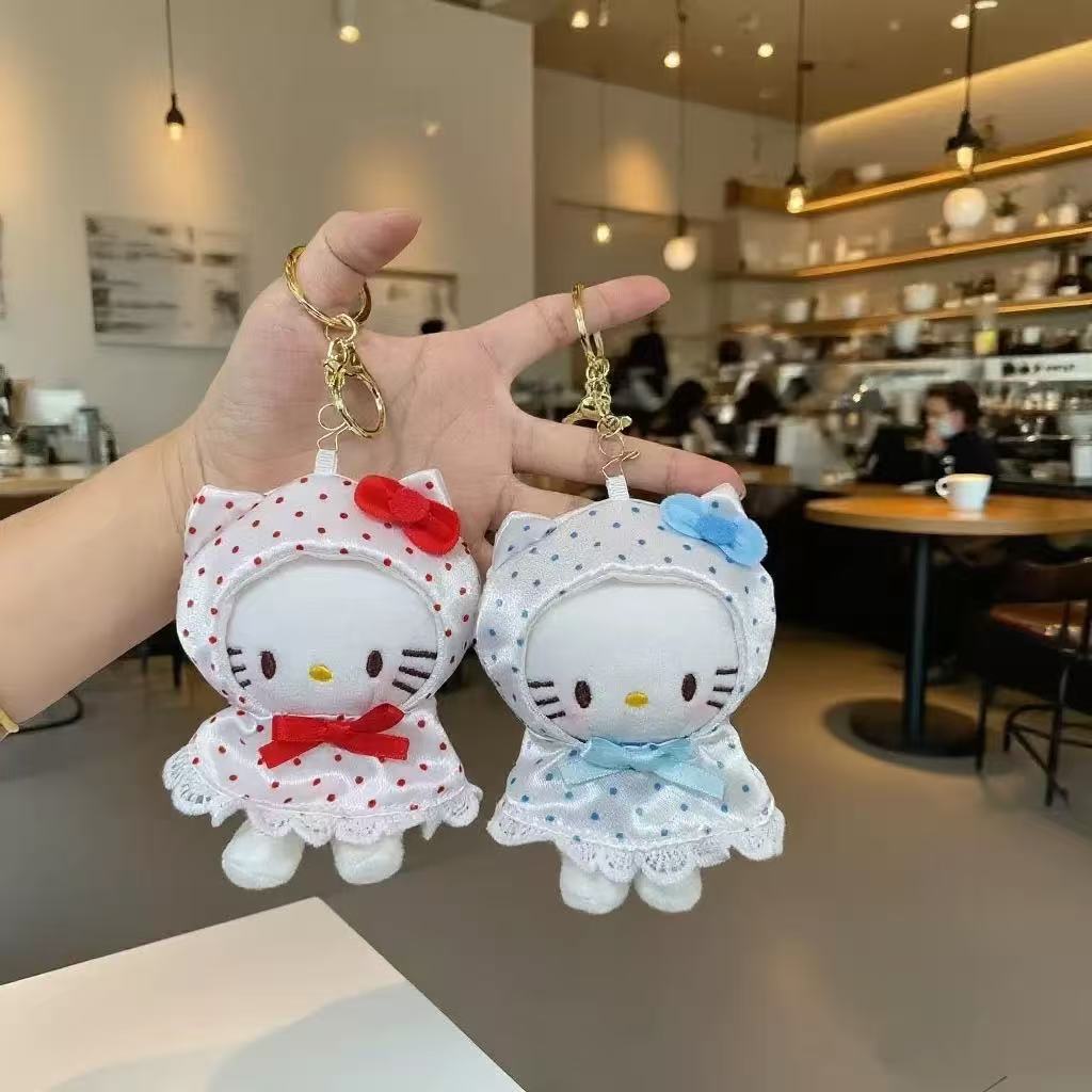 Cute food-eating animal plush keychains, bear, elephant and rabbit figurines, pendants, high-quality dolls supply pic 9