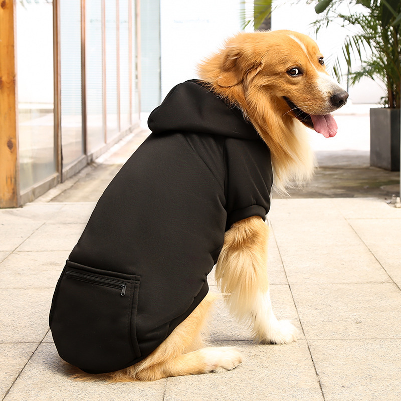 Otoño e invierno peluche de oro cremallera de bolsillo sudaderas grandes y medianas para perros perros ropa de gato fardo suministros para mascotas pic 9