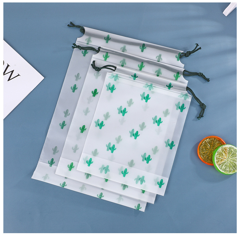 现货PE小熊束口袋简约收纳袋EVA防尘透明磨砂袋拉绳式包装小袋子详情9