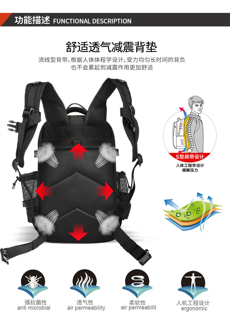 Yitu MOLLE Functional Tactical Backpack for Outdoor Mountaineering Sports pic 5