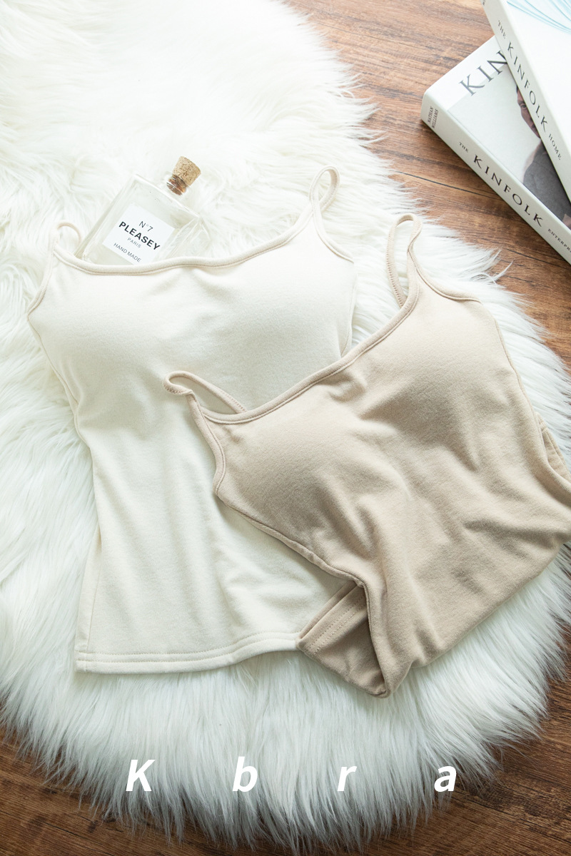 Kbra漫画胸吊带夏季带胸垫背心女小胸外扩显大打底上衣内搭外穿详情7