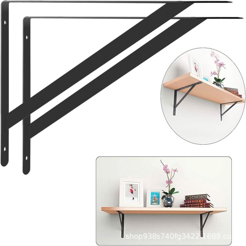 厂家跨境现货简易铁艺三角支架壁挂托架墙上置物架可承重隔板层架详情2