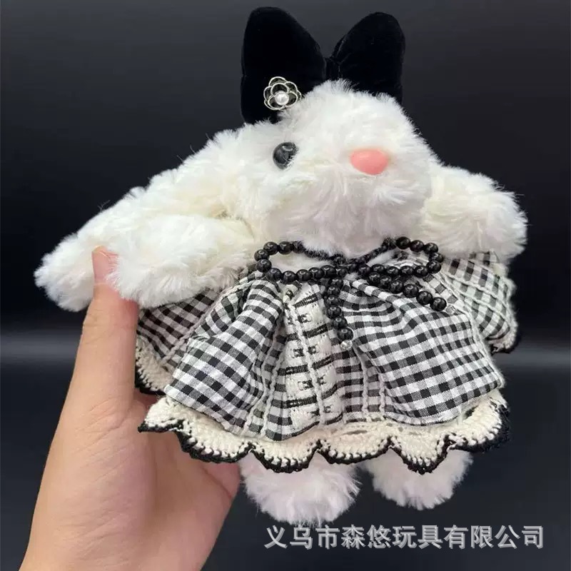 新款可爱长耳朵兔子彩色多巴胺垂耳兔包包挂件毛绒玩偶闺蜜详情14