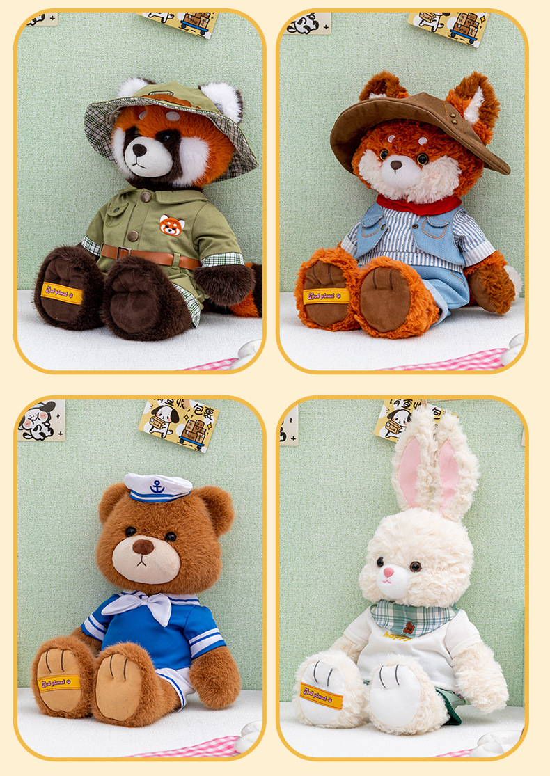 The versatile fashion rabbit doll Planet series plush toys monkey and red panda figurines are perfect birthday gifts for friends pic 19
