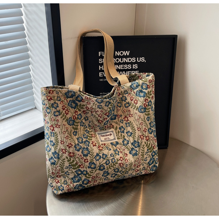 大容量帆布包包2024新款潮时尚百搭单肩手提袋子ins学生上课包女详情41