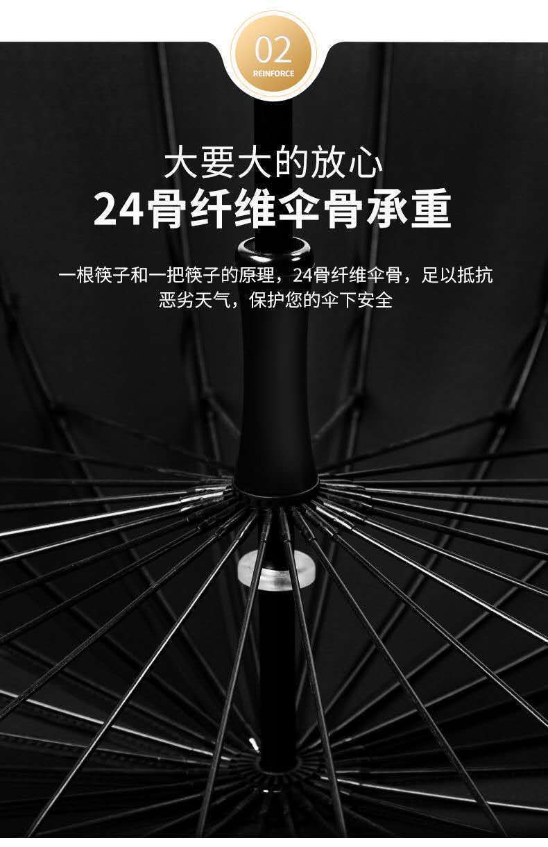 24骨直杆复古实木柄雨伞男士伞雨伞长柄伞大号雨伞现货批发广告伞详情2