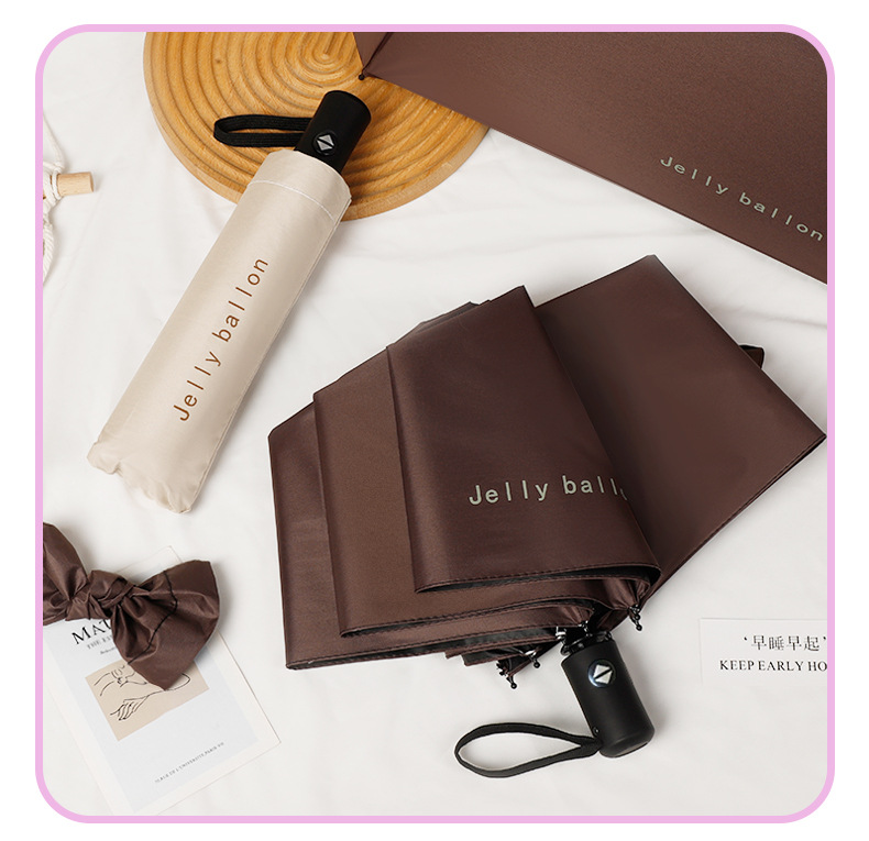 全自动雨伞女晴雨两用加固结实折叠遮阳伞防晒防紫外线黑胶太阳伞详情5