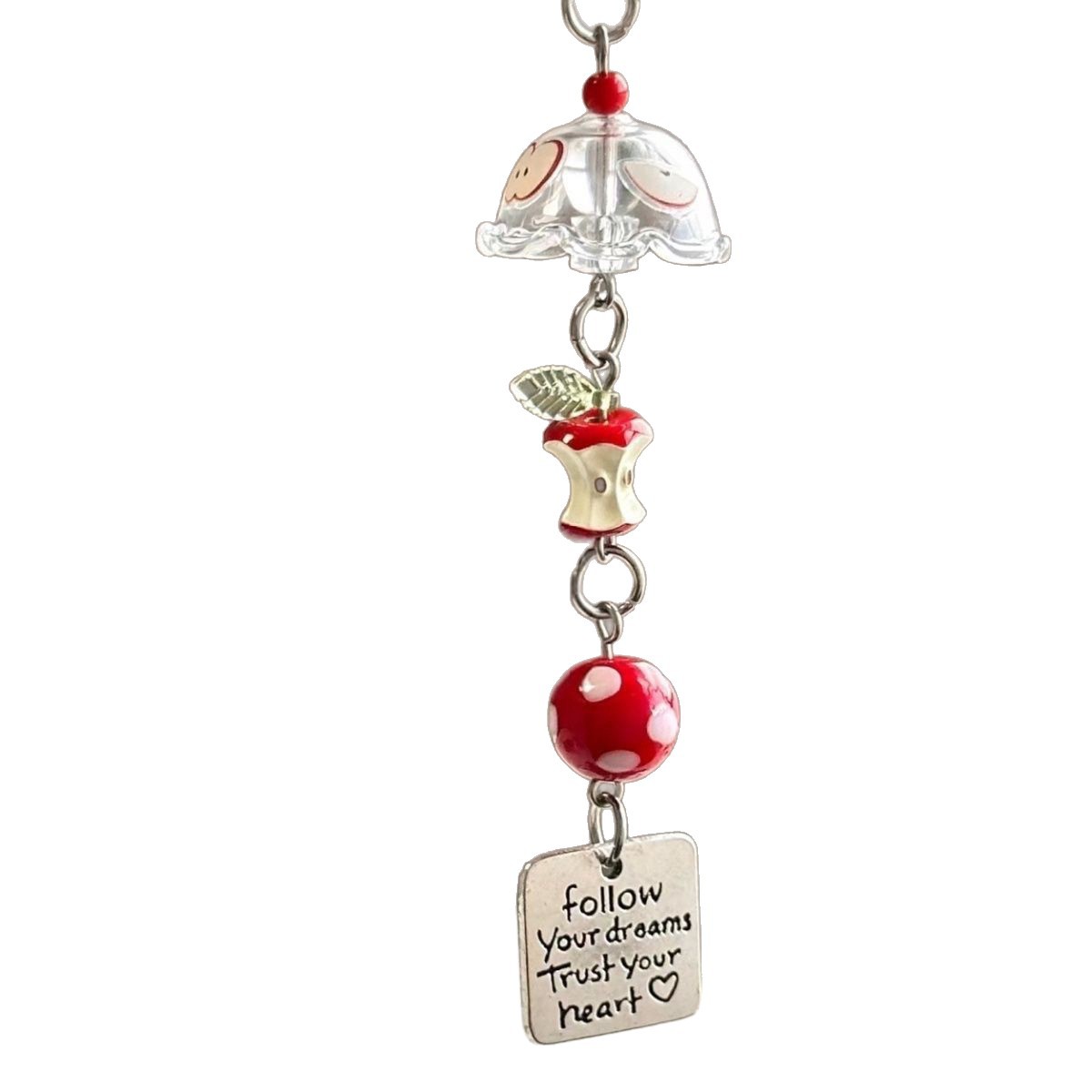 Apple wind chime phone case pendant, ccd camera, ins style decoration, diy hand string, beaded pendant, mobile phone chain for women pic 5