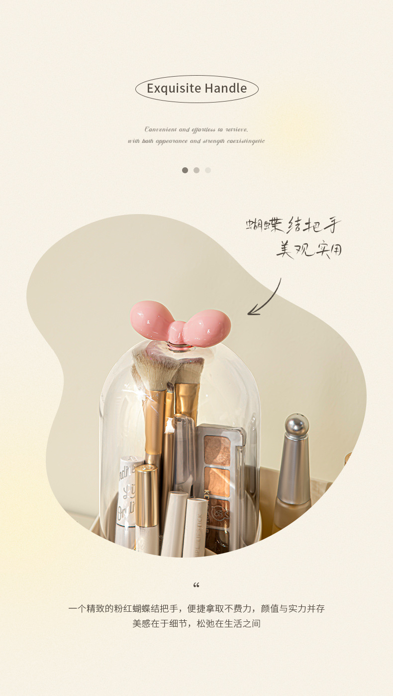 Cosmetic storage box, home dressing table, modern light luxury style, large-capacity skin care product storage, multi-functional compartments pic 7