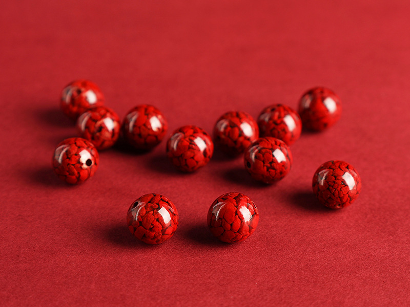 Jiuya Crystal natural raw ore cinnabar loose beads, purple gold sand round beads, semi-finished products, imperial red sand decorative beads pic 26