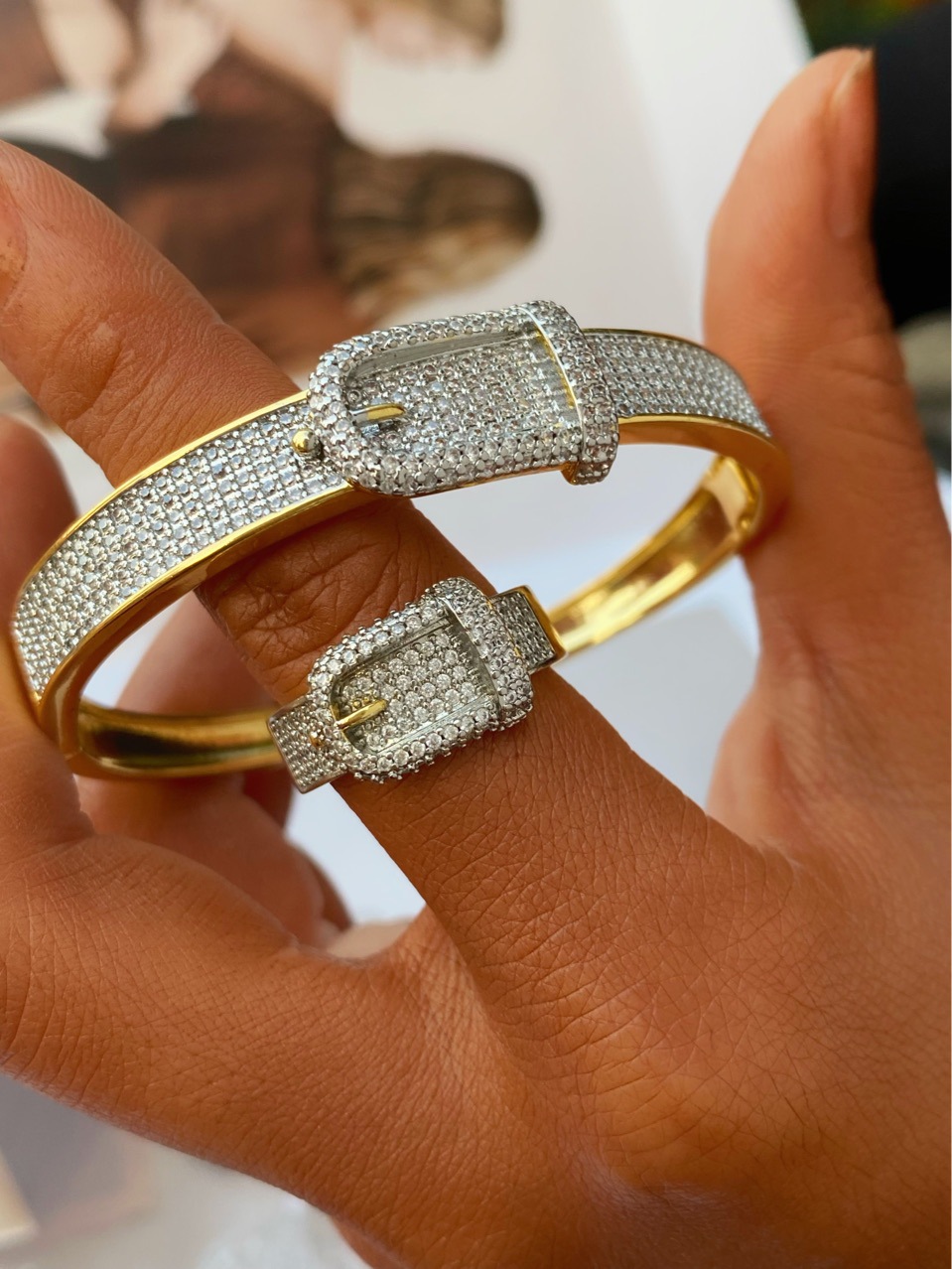 Hiphop时尚简约个性腰带锆石手镯欧美潮朋克街头手饰厂家直销详情1