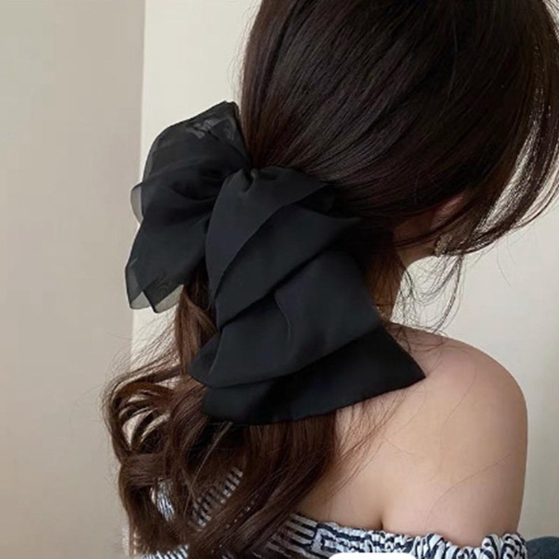 The checkerboard large bow hairpin at the back of the head, the fairy-like spring hairpin, the new trendy and stylish hairpin headwear pic 2