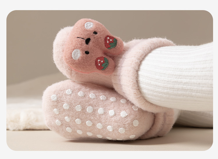 婴儿公仔袜秋冬加绒宝宝地板袜防滑卡通男女新生儿袜子批发加厚详情15