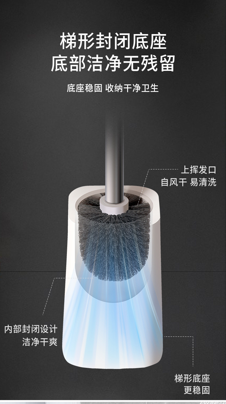 清洁马桶刷家用卫生间洗厕所刷无死角带底座长柄套装浴室疏通神器详情8