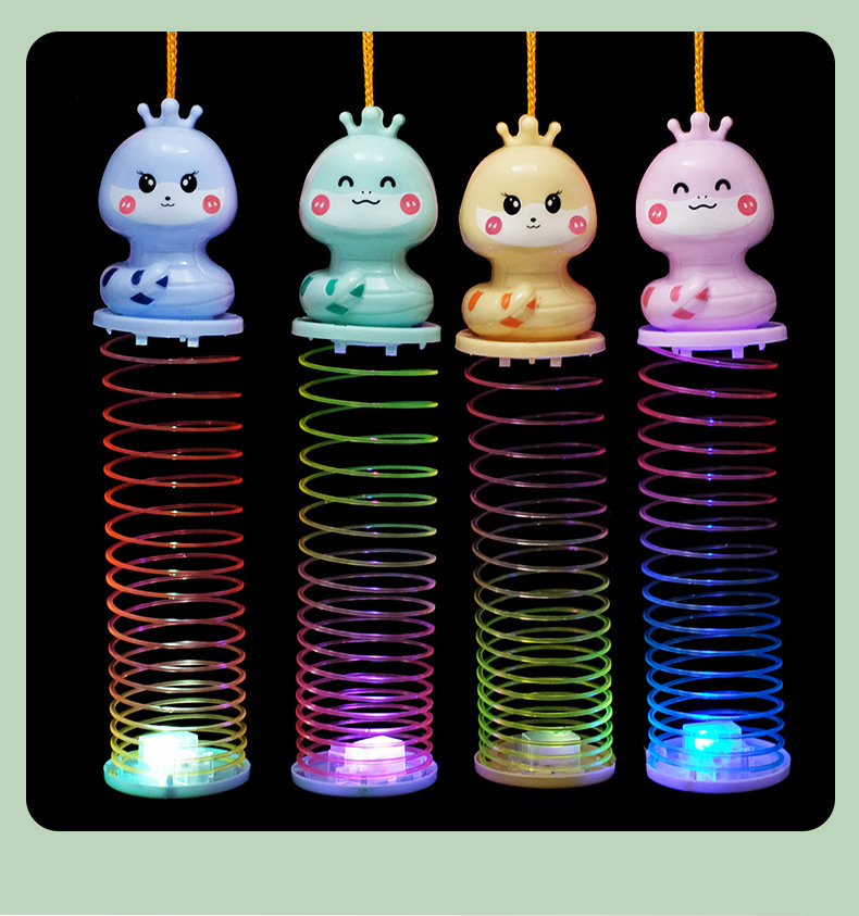 Snake Year lantern Rainbow Ring Cross-border exclusive supply of cartoon snake baby luminous elastic rainbow ring spring ring toys wholesale pic 19
